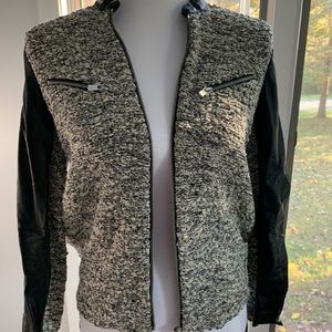 Maje knit and leather jacket